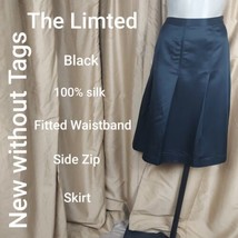 The Limted Black 100% Silk Lined Pleated Skirt Size 8 - £15.98 GBP