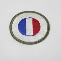 Vintage FRANCE ROUND FLAG SHOULDER PATCH ARMY NEW UNUSED GREEN BOARDER - $11.83
