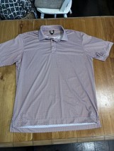 FootJoy FJ Red Geometric Print Golf Polo Shirt Mens XL - £15.91 GBP