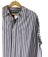 Wrangler Pearl Snap Shirt Size XL Silver Gray Stripe Mens Western Vintage - $37.04