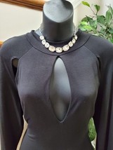 Sexy Diva Women Black Polyester Mock Neck Long Sleeve Knee Length Dress Size 2XL - £23.95 GBP