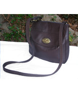 Fossil Brown Leather Pocket Turnlock Crossbody Organizer Bag Built in Wallet - $50.00