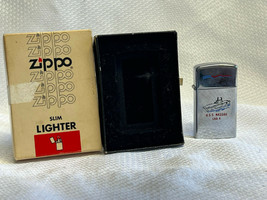 1978 Slim Zippo U.S.S. Nassau LHA 4 Plank Owner VTG Refillable Lighter I... - $79.95