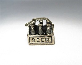 Vintage 1960&#39;s Beau Sterling .925 Silver &quot;BEER&quot; Crate Charm C2463 - £23.14 GBP