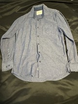 Weatherproof Vintage Long Sleeve Button Down Shirt Small Blue Textured C... - $16.95