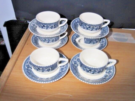 6 Cups &amp; Saucers CAVALIER IRONSTONE Royal China USA COLONIAL HERITAGE - £35.05 GBP