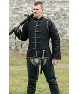 Medieval Costume Gambeson Reenactment Theater Black Color Fancy Style X-mas Gift - £55.85 GBP - £64.67 GBP
