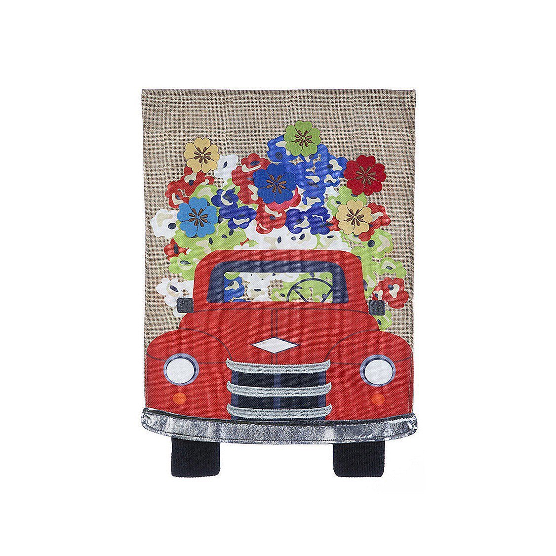 Meadow Creek Red Truck &amp; Flowers Burlap Garden Flag-2 Sided,12.5&quot; x 18&quot; - $14.84