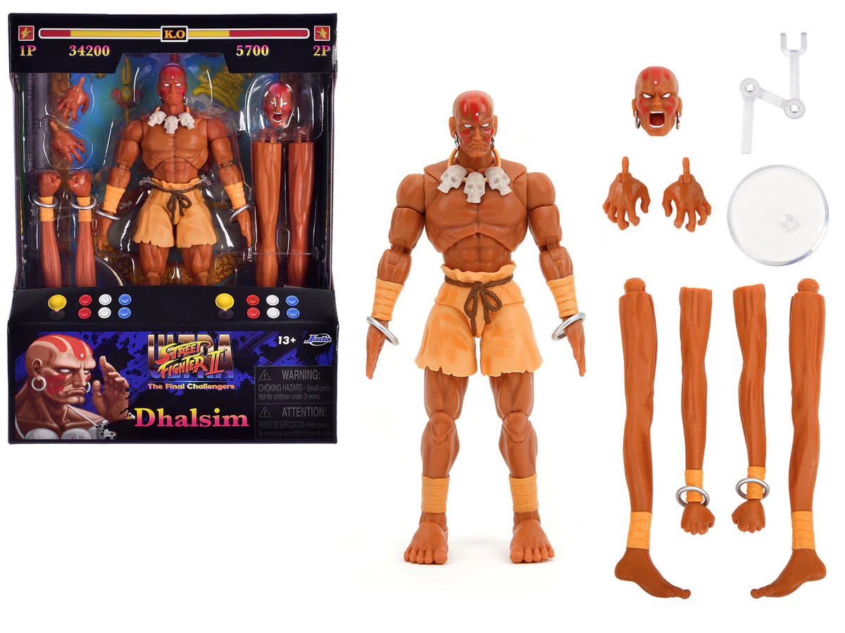 Dhalsim 6 Inch Moveable Figure with Alternate Head and Limbs - $57.37 CAD