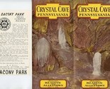 Crystal Cave Pennsylvania Brochure &amp; Sacony Park Kutztown Ad Card  - £14.24 GBP