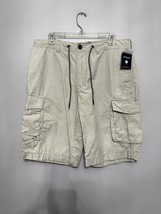 Union Men&#39;s Tan Cargo Shorts Drawstring Zipper 32R NWT - £26.05 GBP