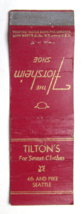 Tilton&#39;s Clothes - Seattle, Washington Store 20 Strike Matchbook Cover Florsheim - £1.17 GBP