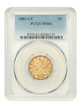 1882-CC $5 PCGS MS61 - $16,805.25