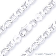 Solid .925 Italy Sterling Silver 9mm Marina Mariner Link Italian Chain Bracelet - £48.28 GBP+