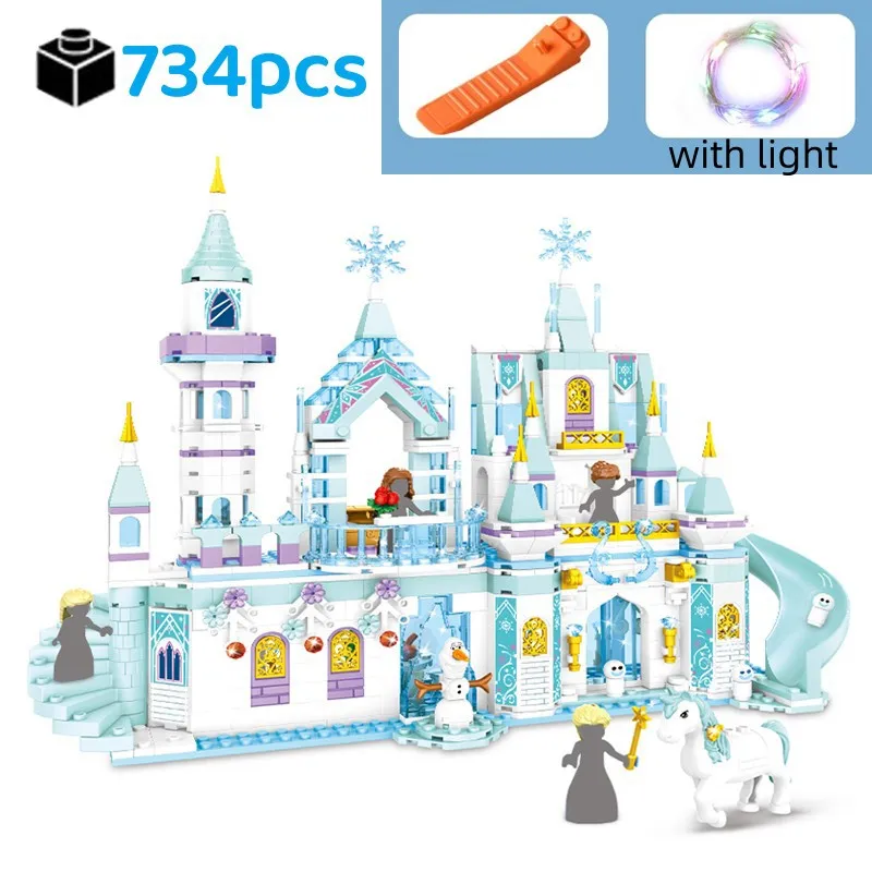Ice And Snow Princess Dream Castle Magic House Figurine Building Block B... - £37.15 GBP