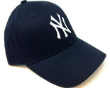 NAVY BLUE MLB NEW YORK YANKEES NY LOGO ADJUSTABLE CURVED BILL HAT CAP RE... - £12.66 GBP