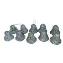 Lot of 10 VTG 3x2.5 Silver Christmas Tree Bell Ornaments unbreakable Styrofoam - £13.84 GBP