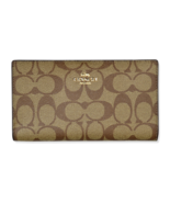 Coach Womens Saddle Beige Brown Signature Slim Zip Wrist Wallet, 8225-9 - $99.52 CAD