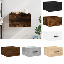 Modern Wooden Wall Mounted Floating Bedside Table Nightstand With Storage Drawer - £27.75 GBP+