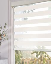 Persilux Cordless Zebra Blinds for Windows (34" W x 72" H, Beige) - $47.49