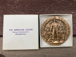 Vtg American Legion Bronze God Country School Award Medal Honor Semper Fidelis - £23.32 GBP