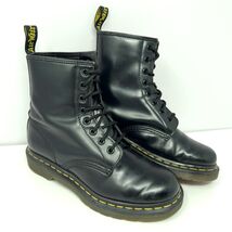 Dr. Doc Martens Women’s 1460 Combat Boot Sz 7 Black Smooth Leather 8 Eye... - $39.55
