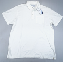 New Fair Harbor White Cotton Poly Blend Polo Mens Size Large Pocket - $23.70