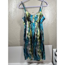 NWT Kensie Pretty Silk Sleeveless Dress Sz S Black White &amp; Red Watercolo... - $511.24 MXN