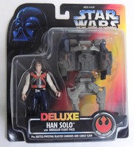 Star Wars Deluxe Han Solo with Smuggler Flight Pack 1996 Action Figure by Kenner - £17.80 GBP