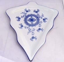 Christmas tree shape White Blue porcelain serving platter  12 1/4&quot; Royal... - £13.46 GBP