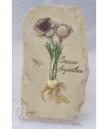 Wall décor 3D Pluck Crocus Chrysanthus flower Hen-Feathers Hand Made &amp; P... - £6.71 GBP