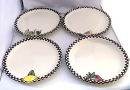 Robin Sterling 8½”ceramic plates set, fruits decoration made for Barneys... - $12.99