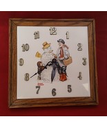 Norman Rockwell square wall clock Vintage rare &quot;Grandpa Snowman&quot; 9 ½ til... - £66.48 GBP