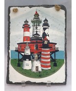 Lighthouse collection painted wall decor resin plaque Cottage black whit... - £25.01 GBP