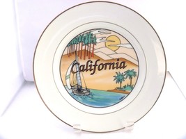 California souvenir vintage collector’s plate 9” gold Rim made in Japan - $9.48