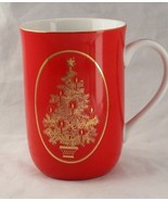 Otagiri Japan coffee tea Mug Red and gold Christmas tree for Gibson Gree... - £7.05 GBP