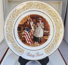 Betsy Ross Patriot Flagmaker, 8 ½” 1973 Collectors or seving plate  Avon in box - £6.38 GBP