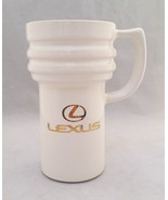 Lexus car Logo White Travel Coffee Mug Gold Lettering no lid Collector’s... - £7.57 GBP