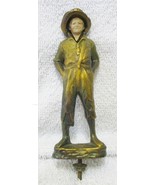 Antique Signed J Ruhl Tom Sawyer Gilt Paperweight Statue with Celluloid ... - $123.75