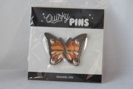 Flower Power (New) Butterfly Enamel Pin - Quirky Pins 1.75&quot; Across X 1 3/16&quot; H - £9.27 GBP