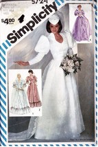 Misses Bride &amp; Bridesmaid Dress Vtg 1982 Simplicity Pattern 5724 Size 6,8 UNCUT - £35.24 GBP