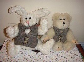 Boyds Bears G.G. Willikers And Whitaker Q. Bruin Plush Rabbit And Bear - £14.45 GBP