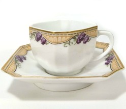 Fraureuth AG Demitasse Cup and Saucer White with Floral Border Vintage Porcelain - £12.90 GBP