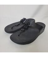 FitFlop Thong Sandal Leather Toe Post Petra Sugar Black A67090 Women&#39;s 8... - $598.22 MXN