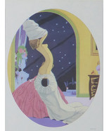 Ettore Tito - Lady disrobing in front of starry window - Framed Picture ... - £25.97 GBP
