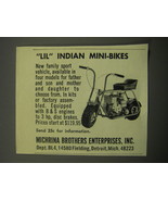 1968 Michrina Brothers Lil Indian Mini Bikes Advertisement - £14.55 GBP