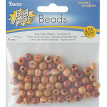 Wood Printed Barrel Beads 9 mm - £16.96 GBP