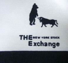 New York Stock Exchange Scarf Hand Rolled Made in Italy Vintage Bull Bear NYSE - £37.96 GBP