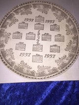 Calendar Plate for Year  1957 w All Months &amp; Days Shown Great Birthday G... - £14.48 GBP