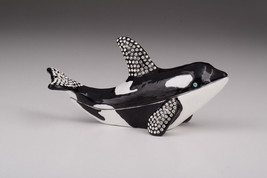 Whale Faberge trinket box hand made by Keren Kopal w/ Austrian crystal - £69.71 GBP